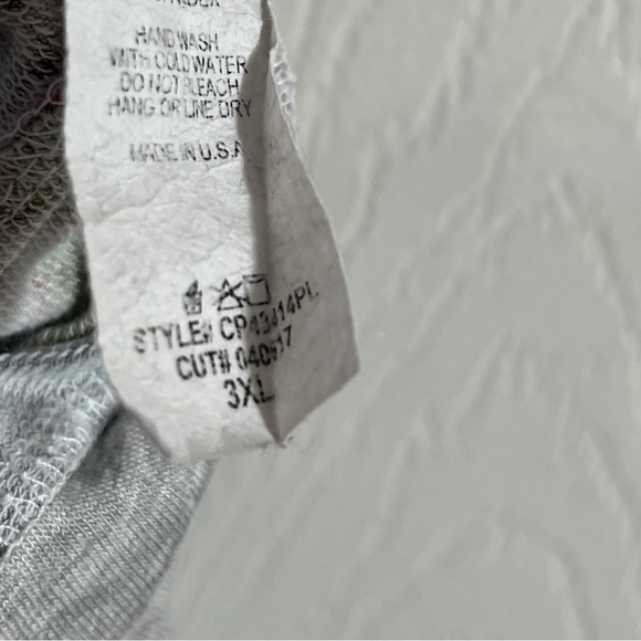 Celeste plus size 3x wide leg flare Y2k grey and pink roses yoga pants - Picture 9 of 9